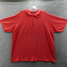 Polo Sport Ralph Lauren Polo Shirt Men’s XXL 2XL Red Quarter Zip Pony USA Made