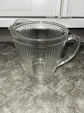 Vintage EKCO Chicago Ribbed Glass Pitcher 7216 USA Farmhouse Country Cottage