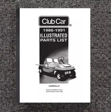 1986-1991 Gas Golf Cart Service Parts Manual Club Car Carryall II 932