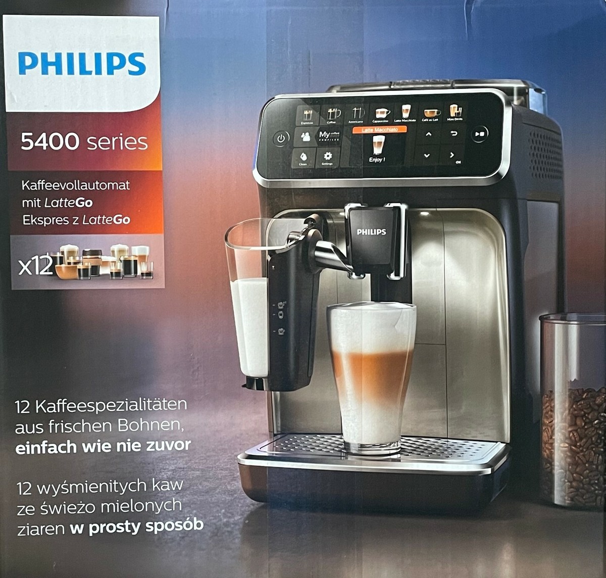Philips EP5447/90 Kaffeevollautomat, 12 Kaffeespezialitäten