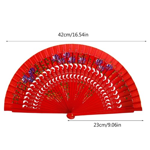 Folding Fan Double-side Dancing Fan Craft Dancing Printing - Picture 8 of 10