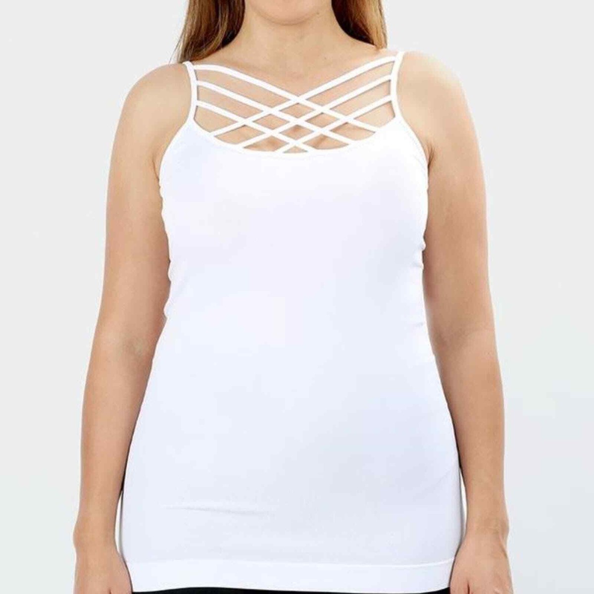 White Criss Cross Camisole 1x/2x | eBay