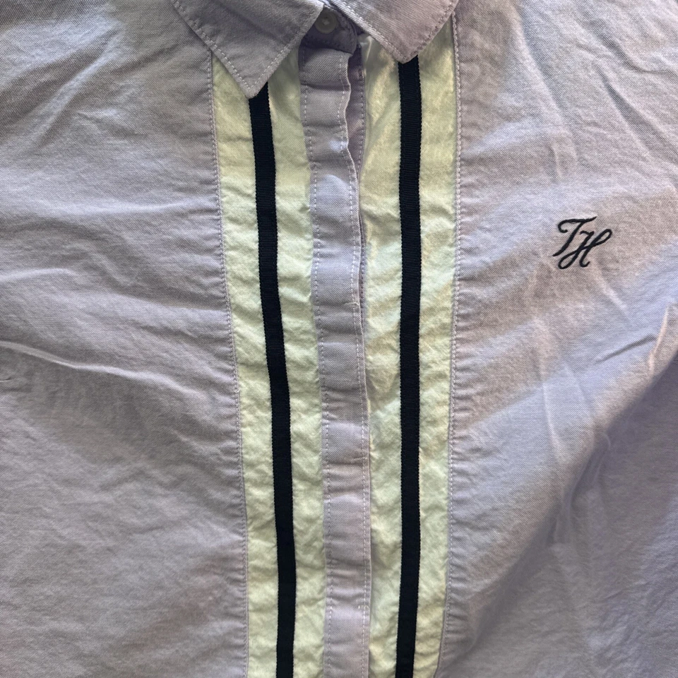 Camiseta smoking Tommy Hilfiger manga comprida com colarinho botão para cima XXL, moda, Preppy - Imagem 4 de 4