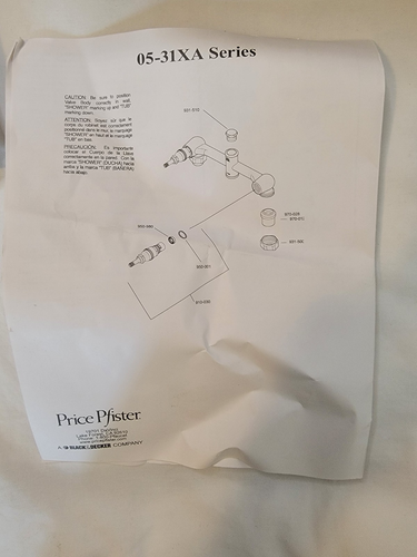 Pfister 05-31xa Wanne Zweigriff Ventilkörper offener Karton - Bild 4 von 6