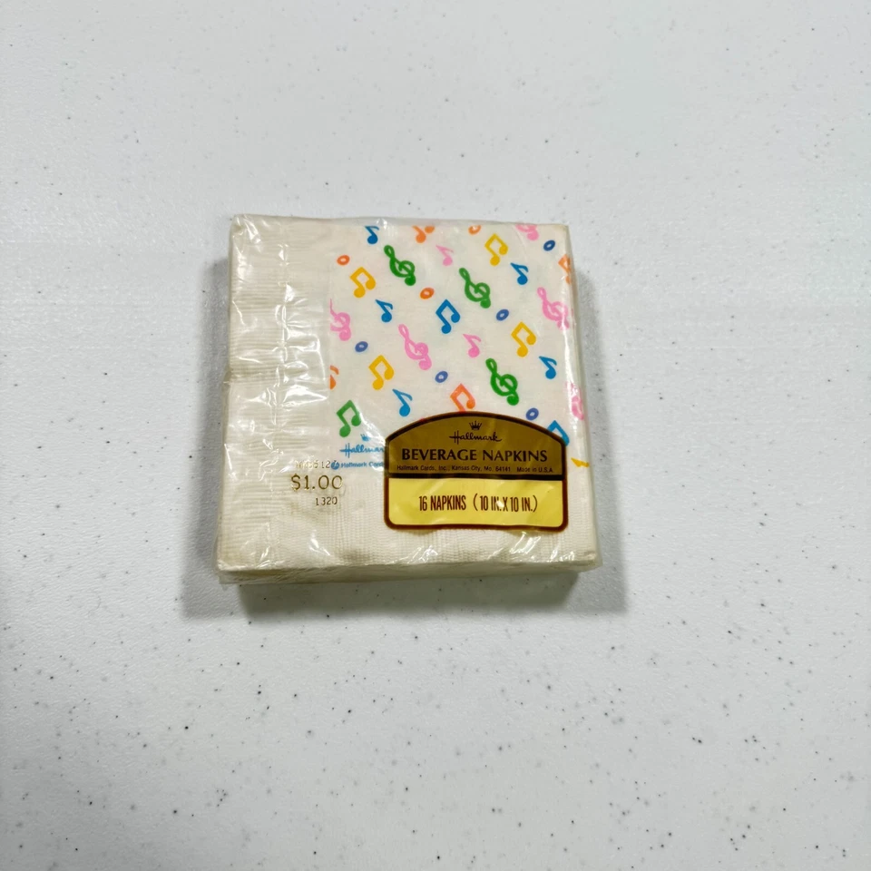servilletas de papel de cóctel sello vintage notas musicales 16 estados unidos Foto 4 de 4