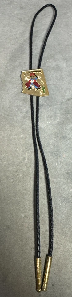 VTG 1982 EL ZARIBAH STATE OF ARIZONA GOLDEN METAL SHRINER BOLO TIE LEATHER - Image 2 of 4