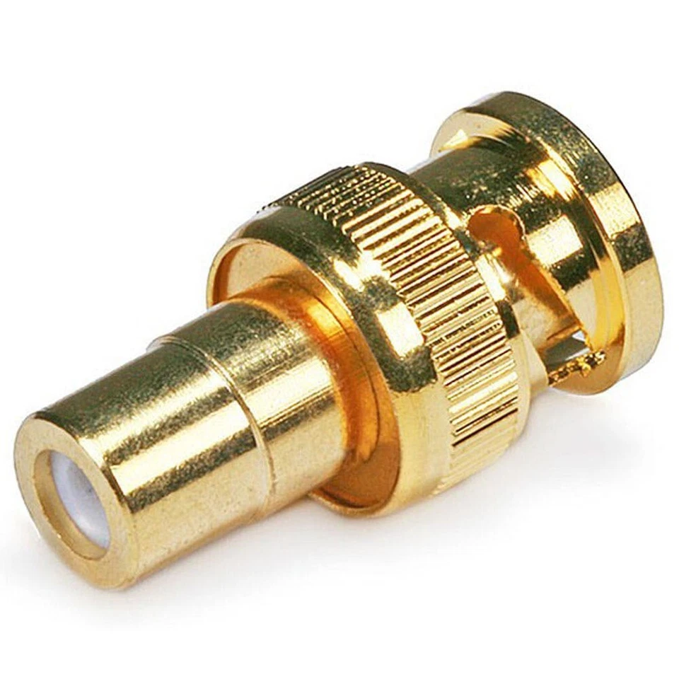 3 Pcs BNC Male to RCA Female Coax Coaxial Cable Connector Adapter CCTV Gold - Image 2 of 3
