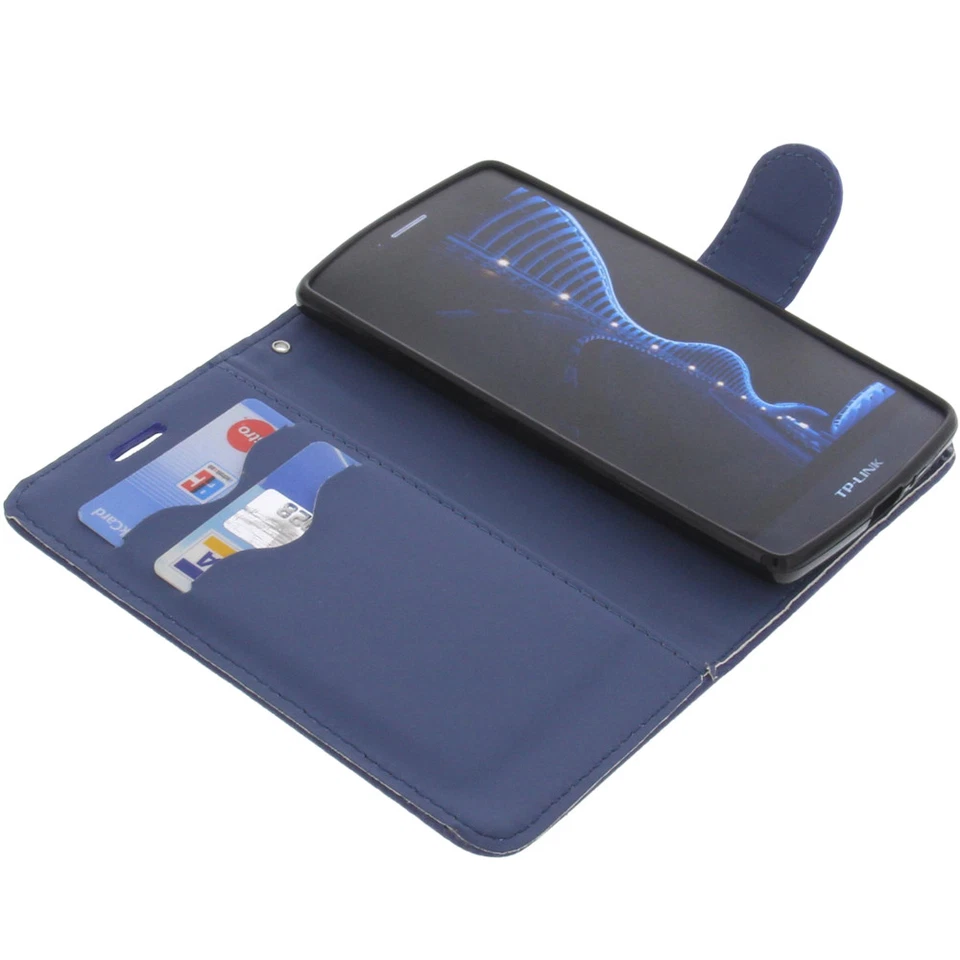 Tasche für TP-Link Neffos C5 Book-Style Schutz Hülle Handytasche Buch Blau - Bild 3 von 4