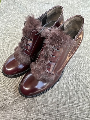 AGL Attilio Giusti Leombruni Damenschuhe Größe 8 Oxford-Absätze mit Fellbesatz Rolo " - Bild 3 von 23