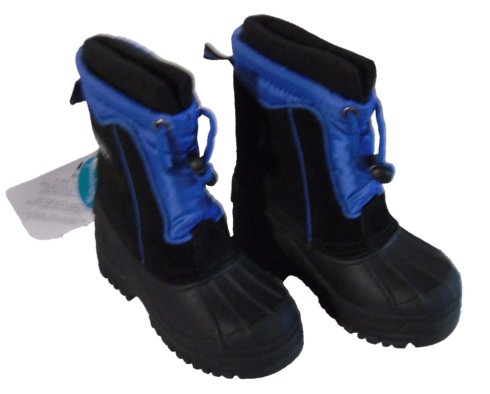 Botas de nieve impermeables aisladas Totes Greg para niños pequeños 5 negras/azules nuevas con etiquetas precio de venta sugerido por el fabricante $40 Foto 4 de 4