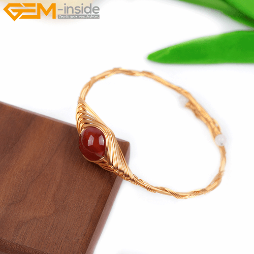 Gold Filled Chakras Quartz Jade Stone Jewelry Handmade Adjustable Bracelet Gift - Picture 78 of 133