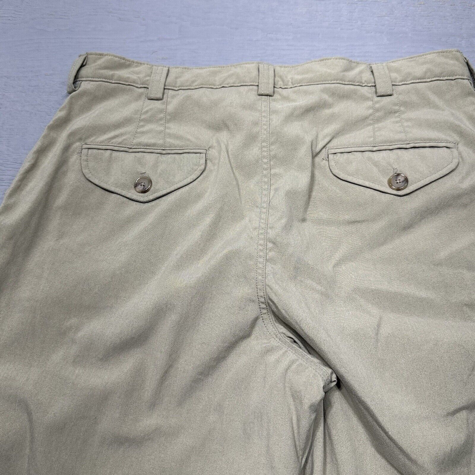 VTG LL Bean Pants Mens 37X32 Beige Fleece Lined T… - image 14