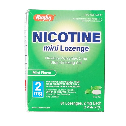 Rugby Nicotine Polacrilex Mini Lozenge 2 mg Mint Flavor 81 Lozenges EXP. 05/2025 305361239817 eBay