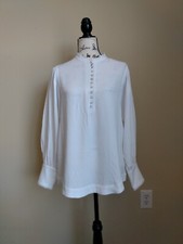 Soft Surroundings white balloon sleeve cottagecore top womens M