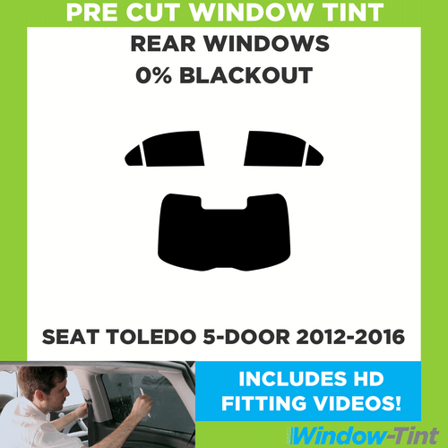 For SEAT Toledo 5-door Hatchback 2012-16 Pre Cut Window Tint 0% Blackout Film - Picture 1 of 10