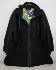 My Anorak 50838SN Women's Sz XL Black 2-Way Zip Front Hooded Trails Jacket $189