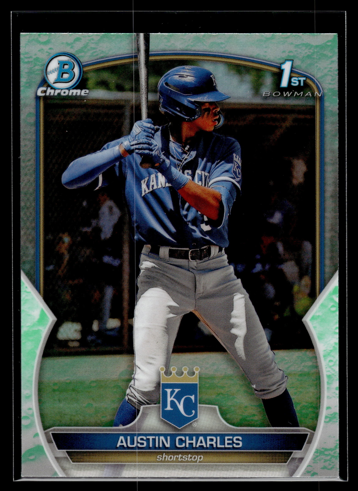 Austin Charles 2023 Bowman Chrome Lunar Glow Refractor Card #BCP-17