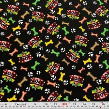 Timeless Treasures SPOT Dog Paw Prints Bones Gail Cadden Cotton by the HALF YARD