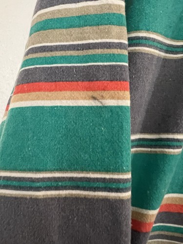 VTG 80s 90s Gitano Button Up Shirt - Green Striped - Summer Beach Wear - Large - Picture 6 of 7