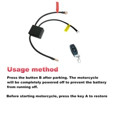 Wireless Remote Control Motorcycle Battery Disconnect Cut Off Master Switch 12V
