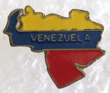 Vintage Country of Venezuela Map Tourist Travel Souvenir Collector Pin