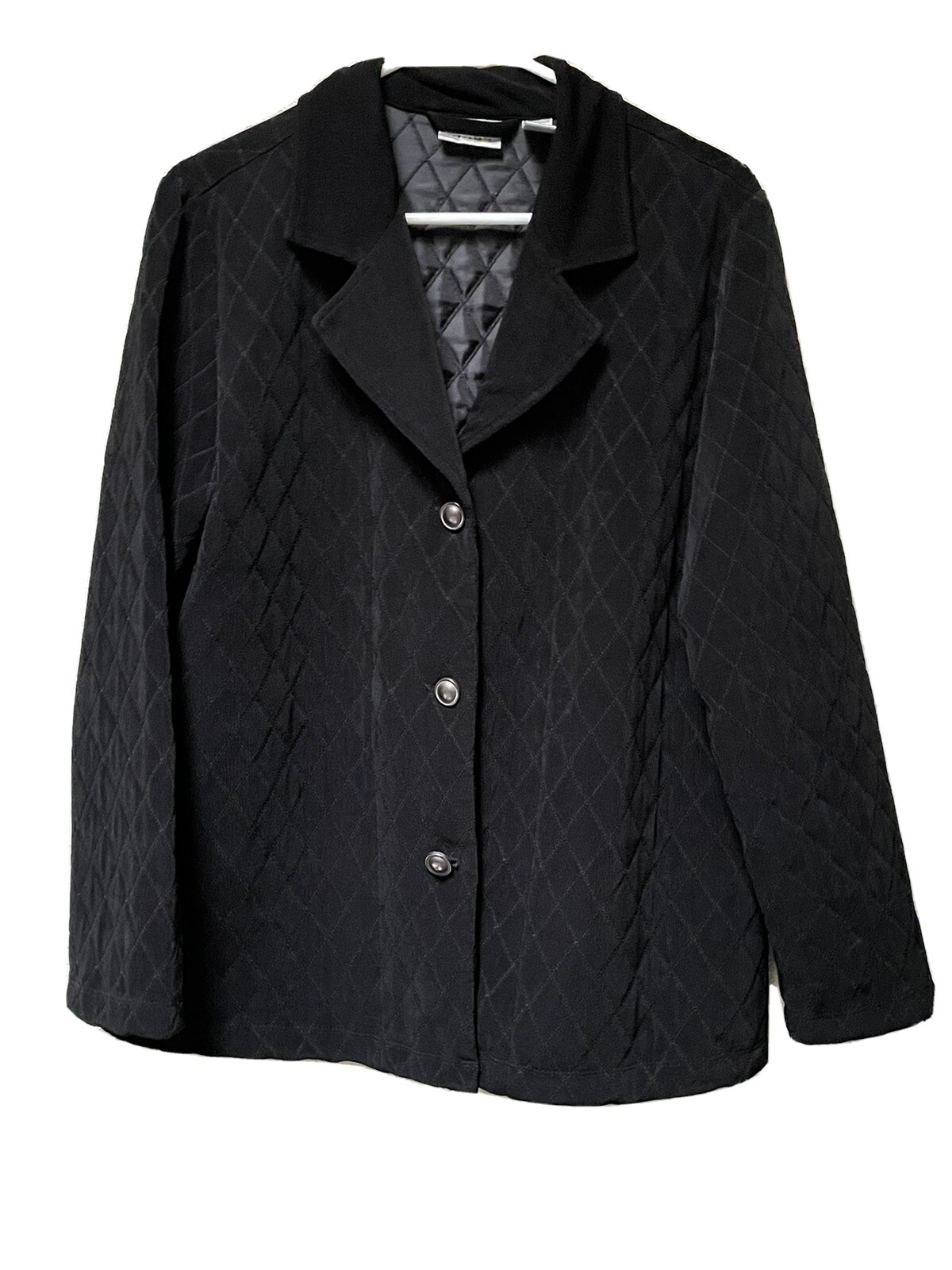 Chico's Black Quilted Button Down Jacket Blazer C… - image 1