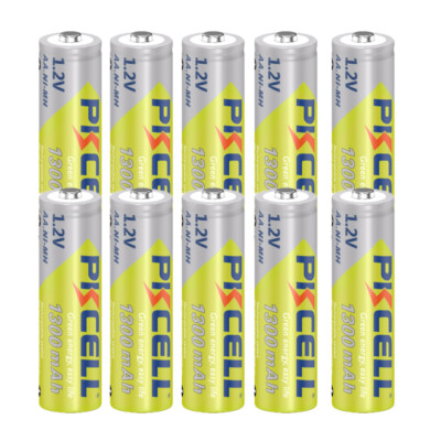 10Pcs Ni-MH AA Rechargeable Batteries 1.2V 1300mAh Battery for Solar Lights US