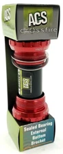 ACS Crossfire Bottom Bracket BB Cup Set, Red 68/73mm Width x 24mm