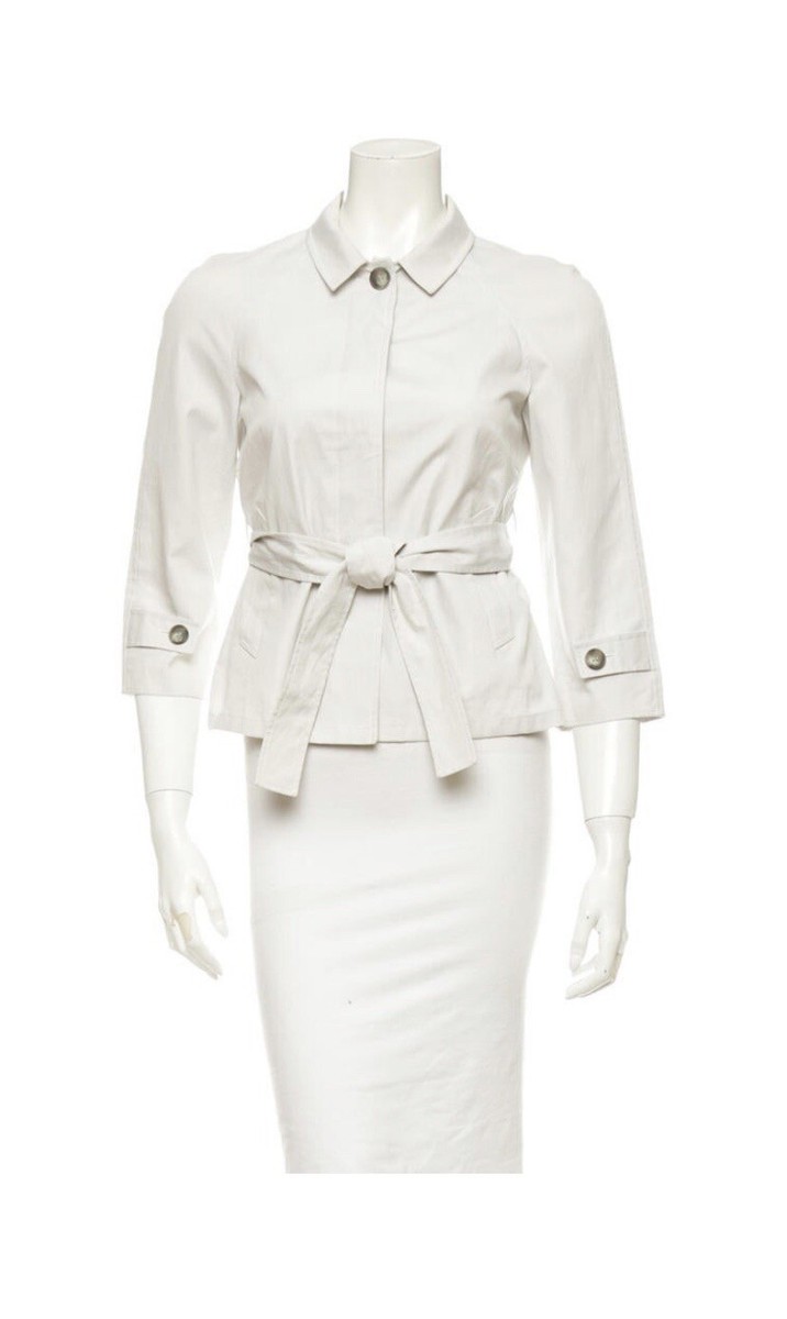 nwt MIU MIU size 40 P (IT) 3/4 sleeve belt COTTON jckt RETAIL