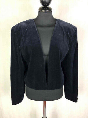 Vintage 80/'s Liusa Spagnoli Plus Size Couture Italy Woman Long  Jacket Short Coat L Large Light  Spring Black White 46 Bust  Strong Shoulder