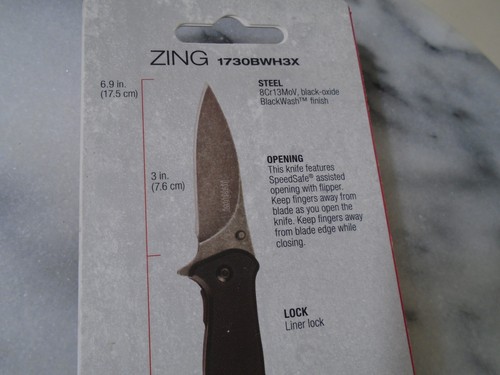 Kershaw Zing Assisted Open Pocket Knife 8Cr13MoV G10 1730BWH3X 6 3/4" OA New - Picture 6 of 9