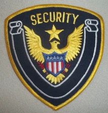 NEW/NOS Embroidered Uniform Shoulder Shield Patch SECURITY Gold Black Red Blue