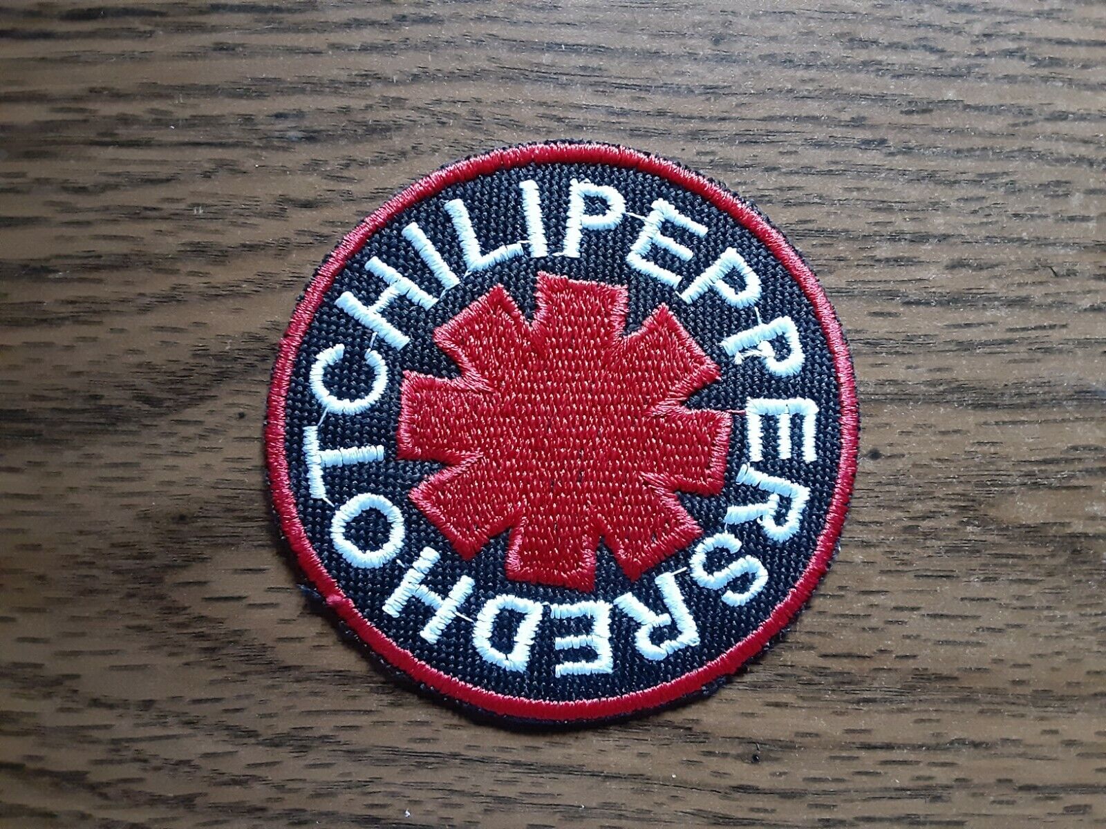 RED HOT CHILI PEPPERS+ LOGO Sale IRON WHITE AND PA Rare ON EMBROIDERED