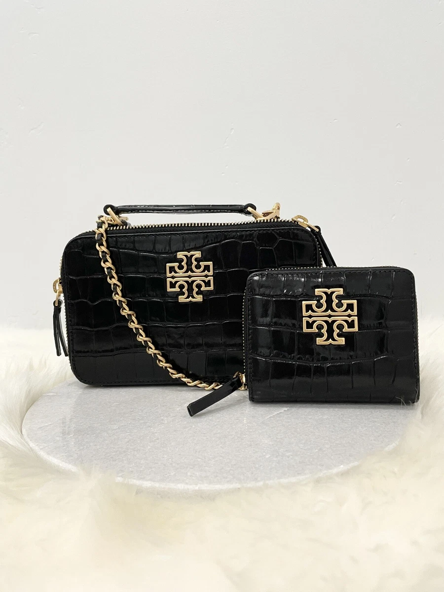 Tory Burch Black Leather Britten Chain Shoulder Bag Tory Burch