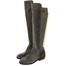 Sole Society Women's Sz 5 Calypso Knee High Boot Gray Suede Stretch $160 Retail