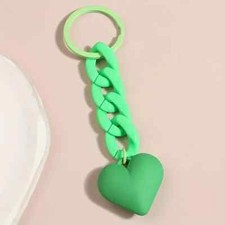 Green Fashion Heart-Shaped Charm Keychain Car Pendant Phone Ornament Chain Gift