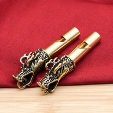 1PC Vintage Style Brass Dragon Whistle Key Chain Pendant Chinese Loong Gift New
