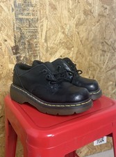 VTG Dr Martens Shoes Womens 7 Daisy Platform Leather Black Y2K Chunky Oxford