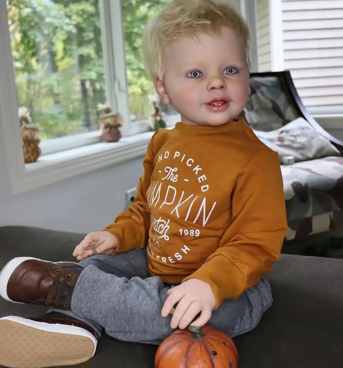 28inch Lifelike Toddler Boy Reborn Baby Doll Rooted Hair Han