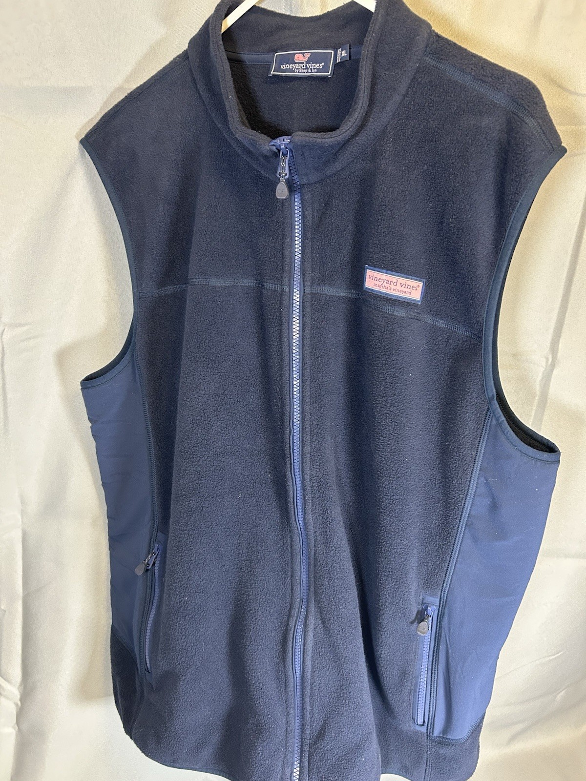 Vineyard Vines Unisex XL Blue Fleece Vest with Full Zipper