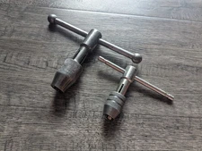 Lot of 2 Unmarked T Handle Tap Wrench Tools