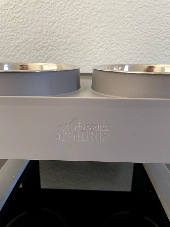 GORILLA GRIP Elevated Dog Bowls Stand, 6 Cup Stainless Steel Food Bowl Set of 2, Foto 2 de 4
