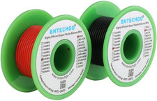 22 Gauge Silicone Wire Spool red 25ft and Black 25ft Flexible 22 AWG Stranded...
