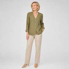 Liz Claiborne Silk Linen Blazer 8 Quiet Luxury Vintage Minimalist City Jacket
