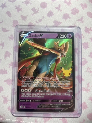 Pokémon TCG Zacian V Celebrations 016/025 Ultra Rare NM/M W/Top Loader