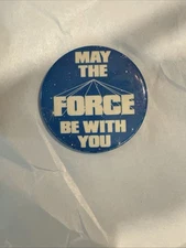 STAR WARS “May The Force Be With You” VINTAGE Button Pin Factors Lucasfilm 1977