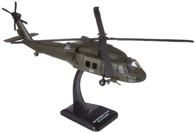 #ad Die Cast UH 60 Black Hawk Helicopter Model 9.5 Inch Includes Figures Stand $35.69