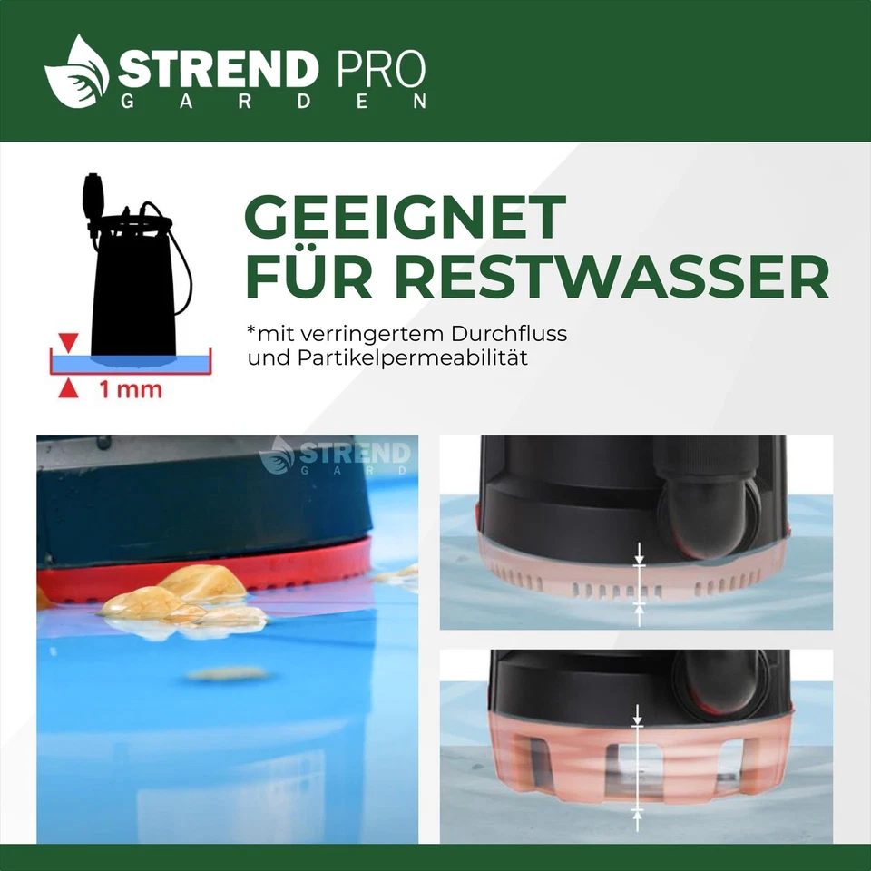 Tauchpumpe MC900E | FLACHSAUGEND ab 1mm | mit SCHWIMMERM | 900W, 18000 l/h | ... - Bild 4 von 4