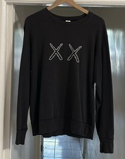 Uniqlo x KAWS Sesame Street Size Large Black Pullover Sweatshirt Streetwear Hype