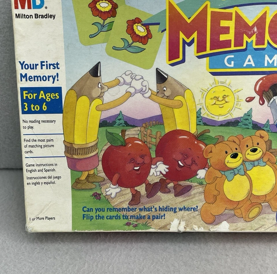 VTG 1990 Milton Bradley Original Memory Game Ages 3–6 Missing 4 Sets - Image 3 of 4